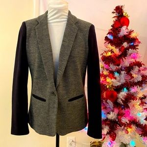 J CREW Wool/Cotton Blazer in Navy/Grey. Sz6 excellent condition! Fully lined
